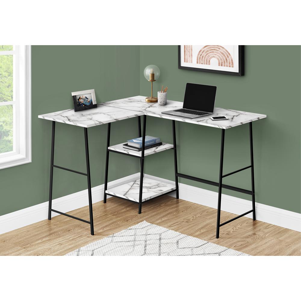 Computer Desk, Home Office, Corner, Storage Shelves, 48L, L Shape, Work
