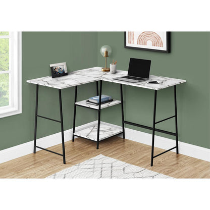 Computer Desk, Home Office, Corner, Storage Shelves, 48L, L Shape, Work