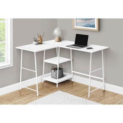 Computer Desk, Home Office, Corner, Storage Shelves, 48L, L Shape, Work