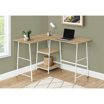 Computer Desk, Home Office, Corner, Storage Shelves, 48L, L Shape, Work