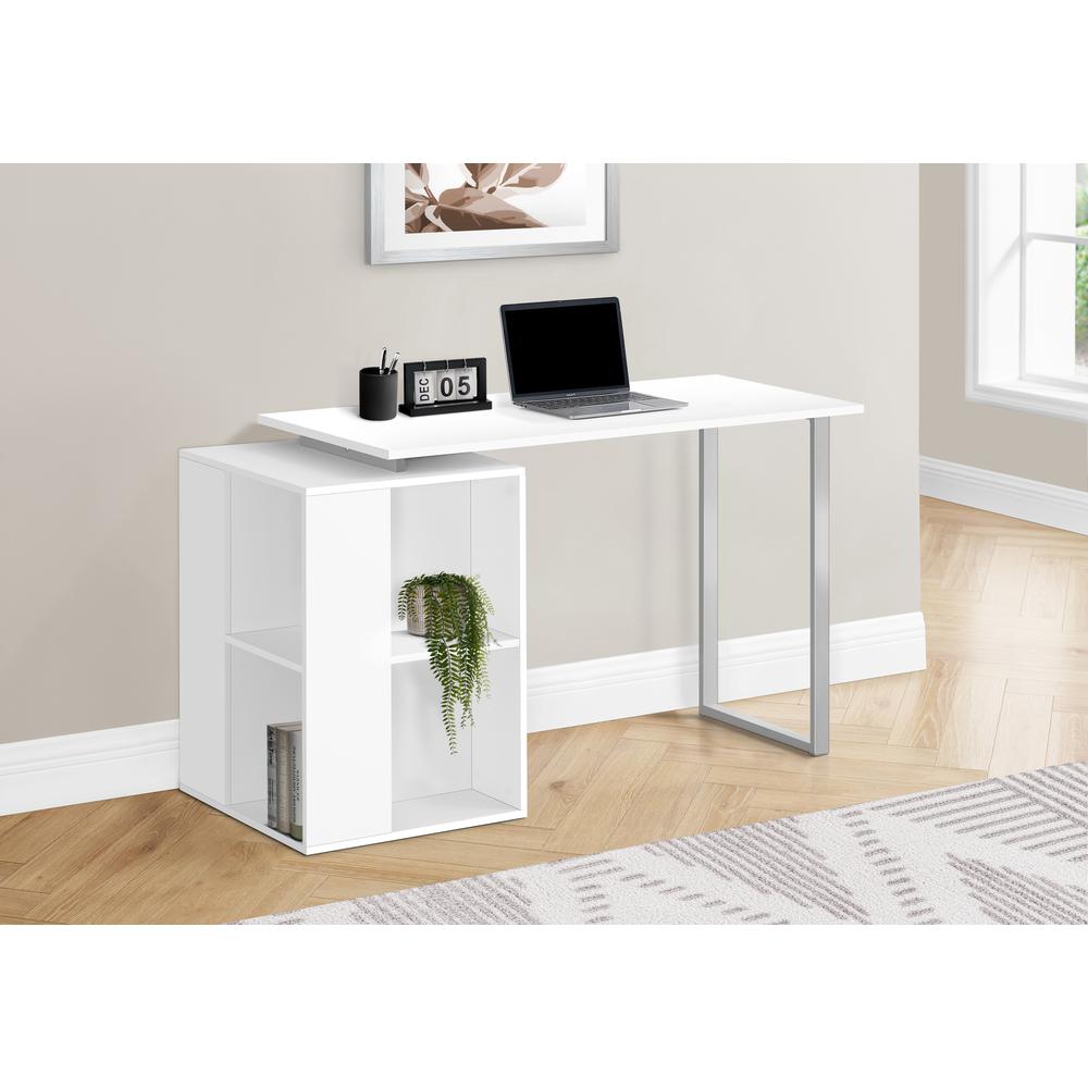 Computer Desk, Home Office, Left, Right Set-up, Storage Shelves, 55L, Work