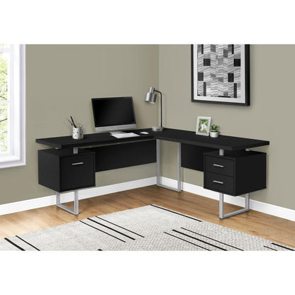 Computer Desk, Home Office, Corner, Left, Right Set-up, Storage Drawers, 70L