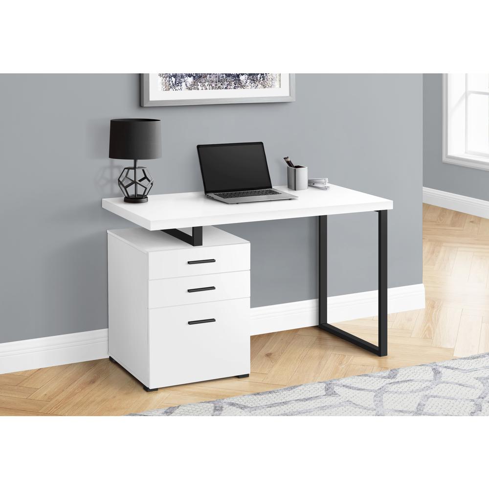 Computer Desk, Home Office, Laptop, Left, Right Set-up, Storage Drawers, 48L