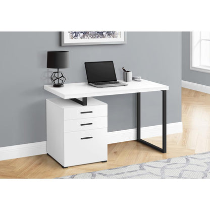 Computer Desk, Home Office, Laptop, Left, Right Set-up, Storage Drawers, 48L