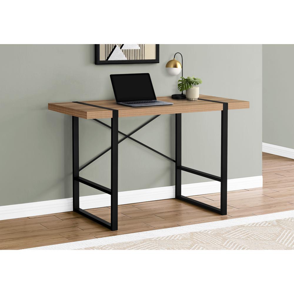 Computer Desk, Home Office, Laptop, 48L, Work, Brown Laminate, Black