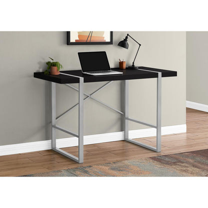 Computer Desk, Home Office, Laptop, 48L, Work, Black Laminate, Grey