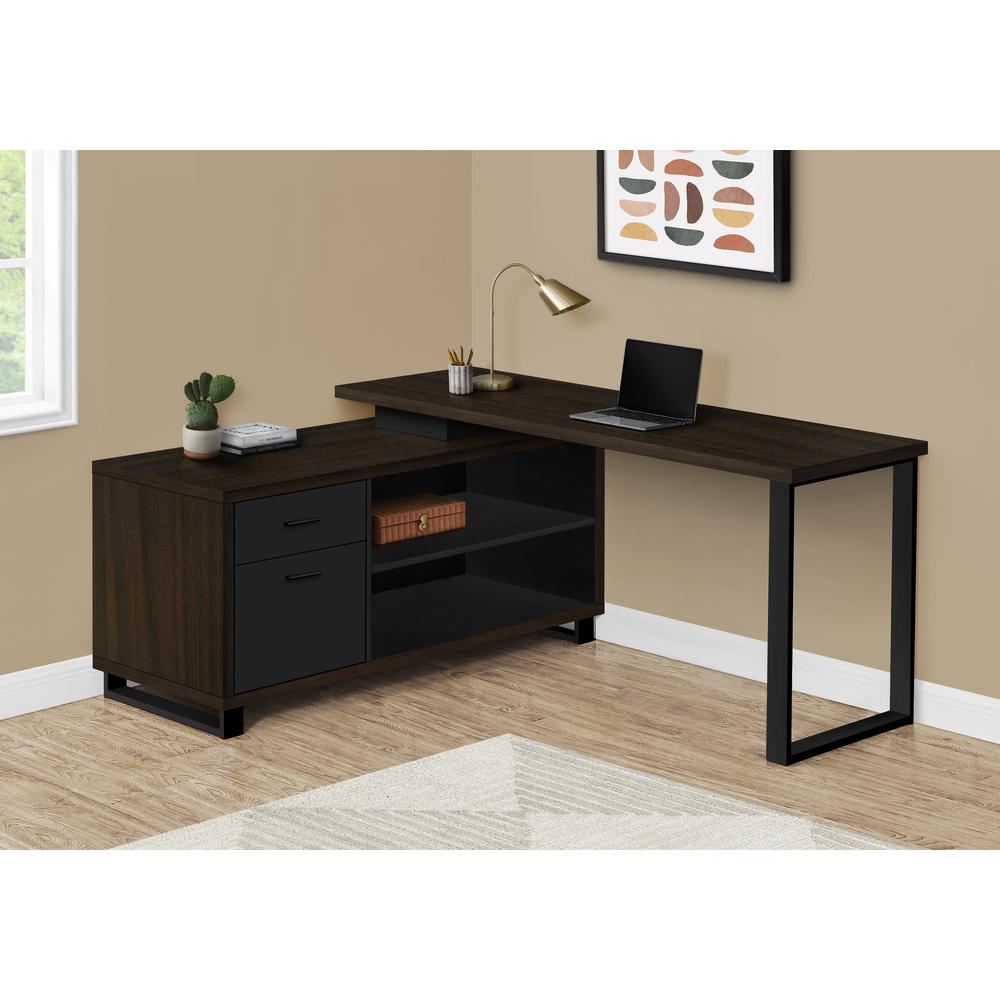 Computer Desk, Home Office, Corner, Storage Drawers, 72L, L Shape, Work