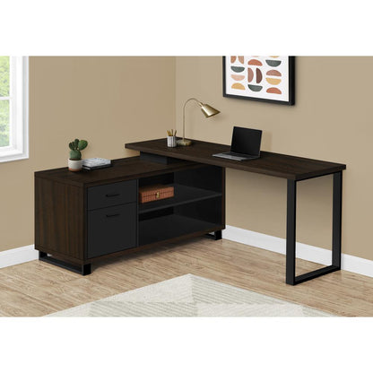 Computer Desk, Home Office, Corner, Storage Drawers, 72L, L Shape, Work