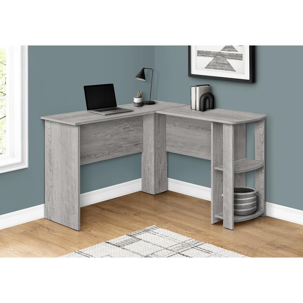 Computer Desk, Home Office, Corner, Storage Shelves, 48L, L Shape, Work