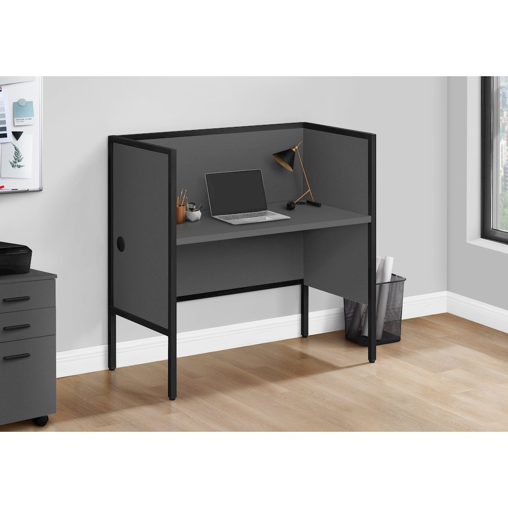 Contemporary Office Cubicle in Grey,Black color