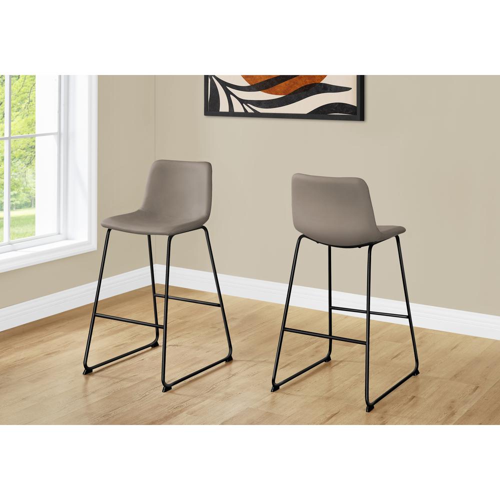 Office Chair, Bar Height, Standing, Computer Desk, Work, Brown Leather Look