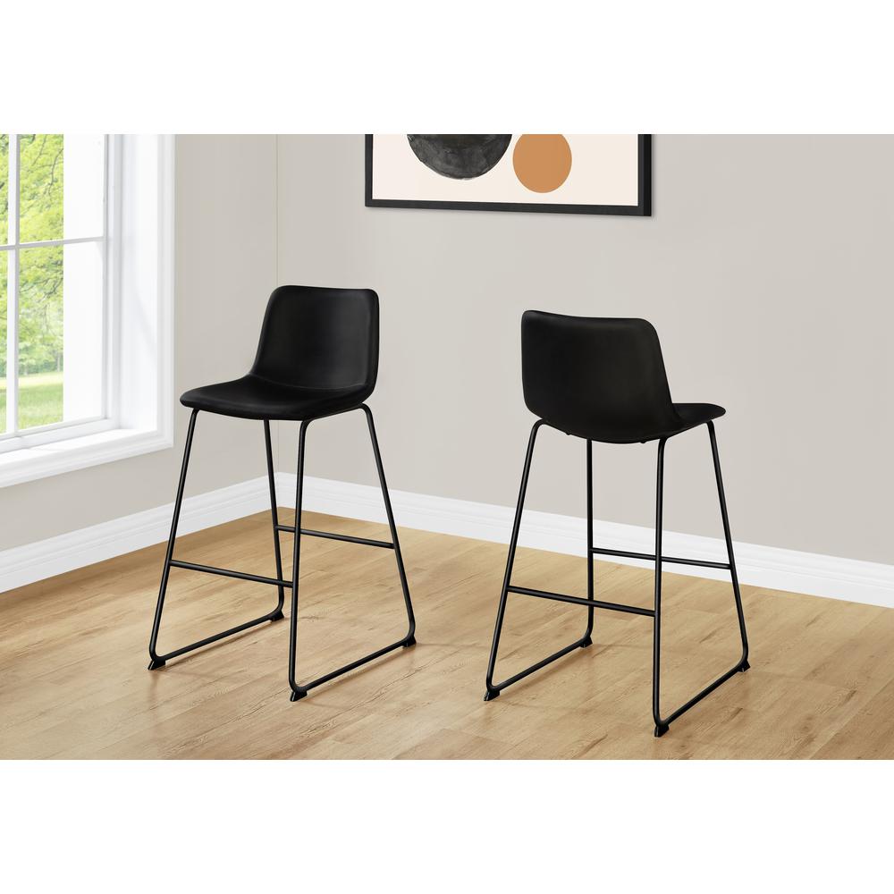Office Chair, Bar Height, Standing, Computer Desk, Work, Black Leather Look