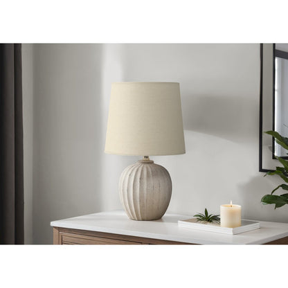Lighting, 19"H, Table Lamp, Beige Resin, Beige Shade, Transitional