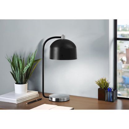 Lighting, 18"H, Table Lamp, Black Metal, Silver Metal, Contemporary