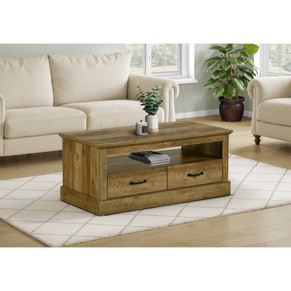 Coffee Table, 42"" L, Cocktail, Rectangular, Storage Drawers, Accent