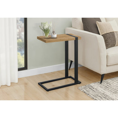 Accent Table, 25""H, C-shaped, End, Side, Snack, Mango Wood-look Laminate