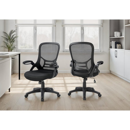 Office Chair, Swivel, Armrests, Adjustable Height, Ergonomic, Work, Black Mesh