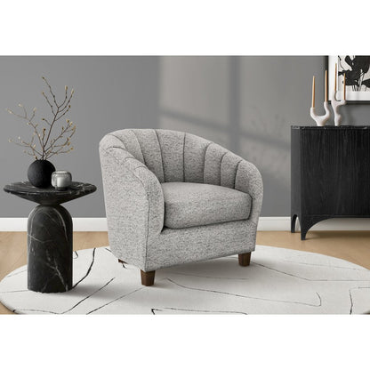 Accent Chair, 31""H, Upholstered, Silver Fabric