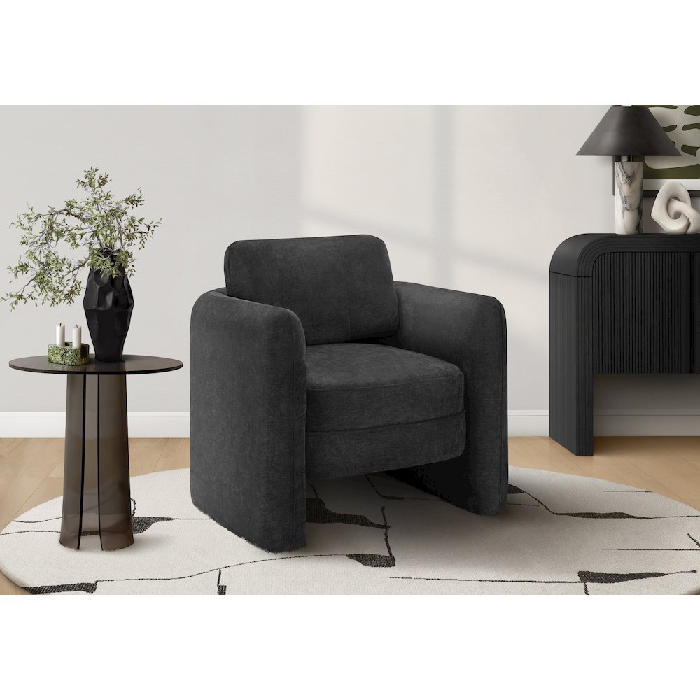 Accent Chair, 32""H, Upholstered, Black Fabric