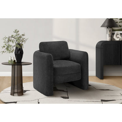 Accent Chair, 32""H, Upholstered, Black Fabric