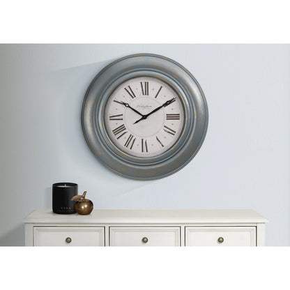 Clocks, 30"" Round, Large Oversized, Wall Clock, Antique Blue, Transitional