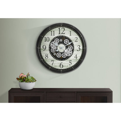 Clocks, 30"" Round, Gear Mechanism, Large Oversized, Wall Clock, Brown