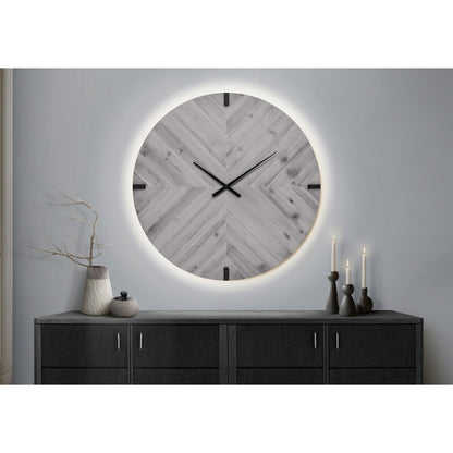 Clocks, 30"" Round, Large Oversized, Wall Clock, Grey, Contemporary, Modern