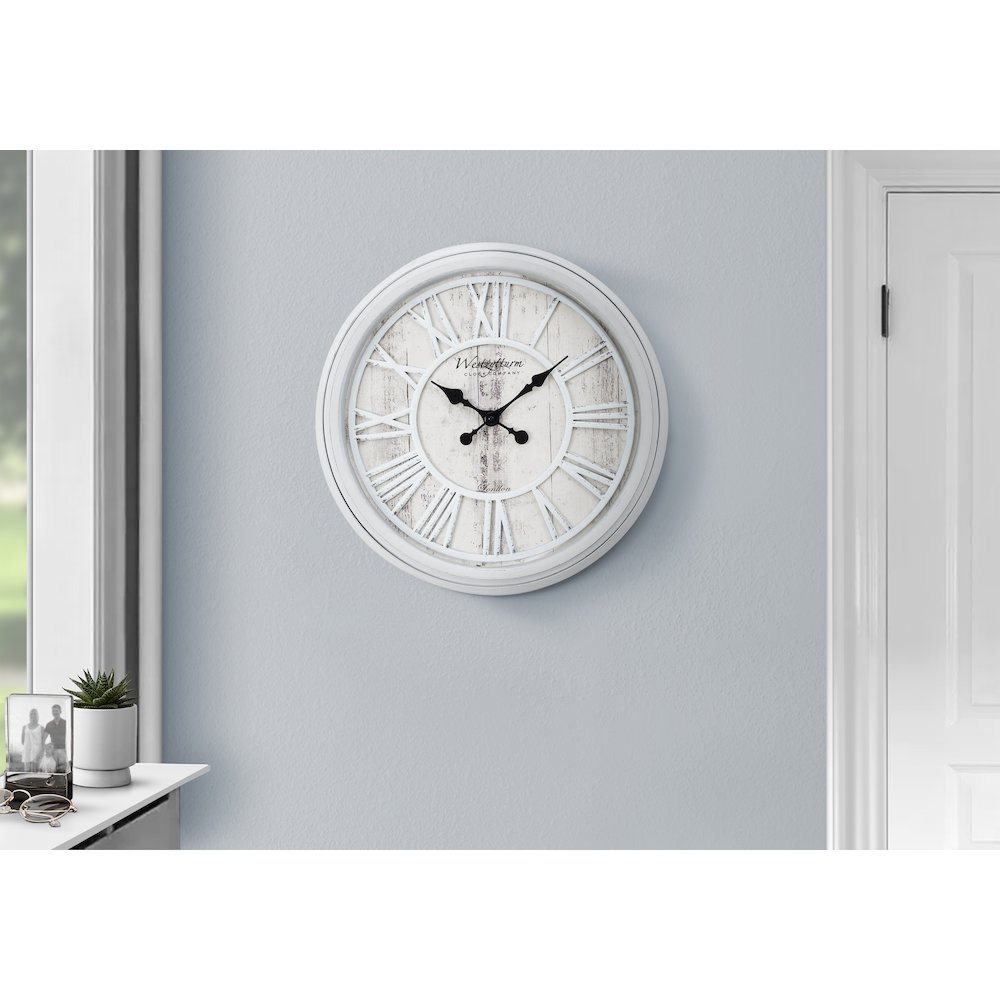 Clocks, 20"" Round, Wall Clock, Grey, Transitional