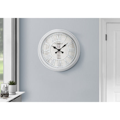Clocks, 20"" Round, Wall Clock, Grey, Transitional