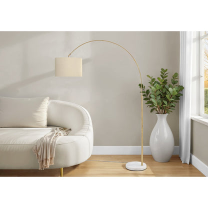 Lighting, 79""H, Floor Lamp, Brass Metal, Beige Shade, Contemporary