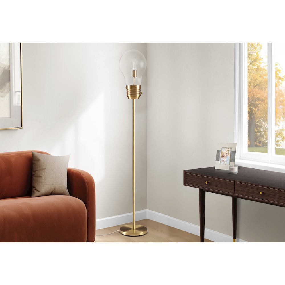 Lighting, 71""H, Floor Lamp, Brass Metal, Contemporary