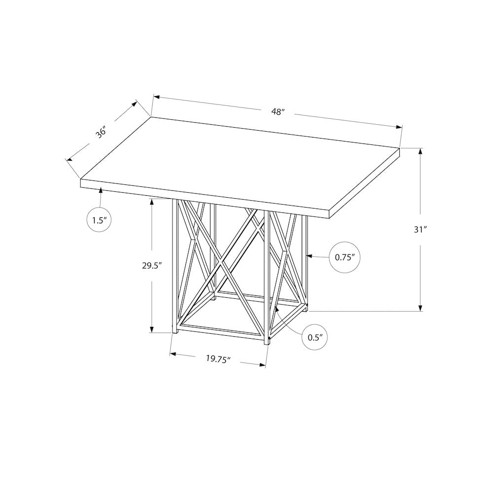 Dining Table, 48 Rectangular, Small, Kitchen, Dining Room