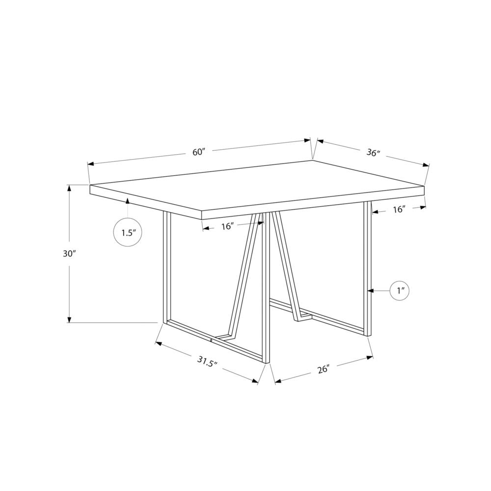 Dining Table, 60 Rectangular, Kitchen, Dining Room, Brown Laminate