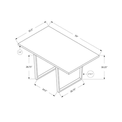 Dining Table, 60 Rectangular, Kitchen, Dining Room, Brown Laminate