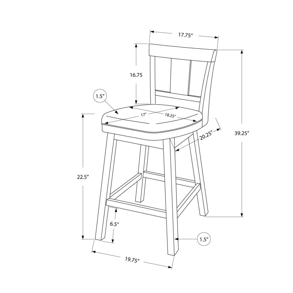Bar Stool, Set Of 2, Swivel, Counter Height, Kitchen