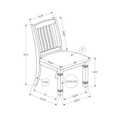 Dining Chair, 38" Height, Set Of 2, Side, Upholstered