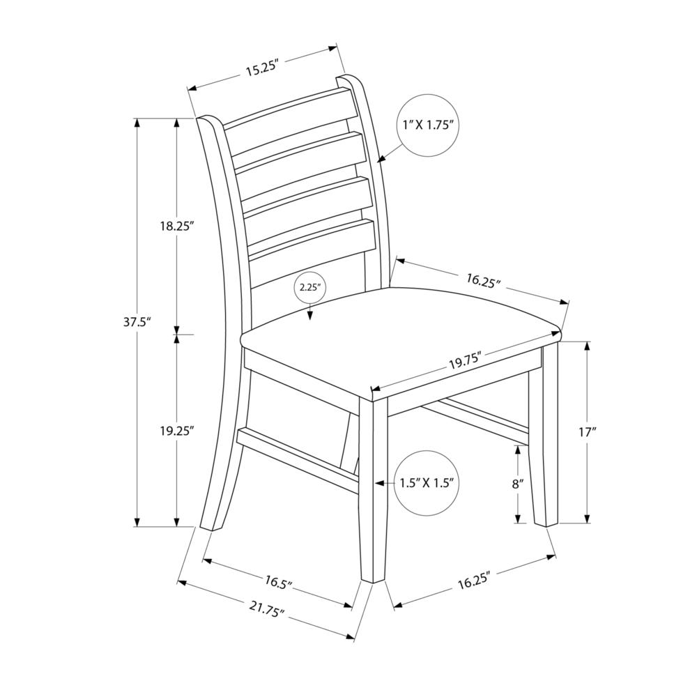 Dining Chair, 37 Height, Set Of 2, Dining Room, Kitchen, Side, Upholstered