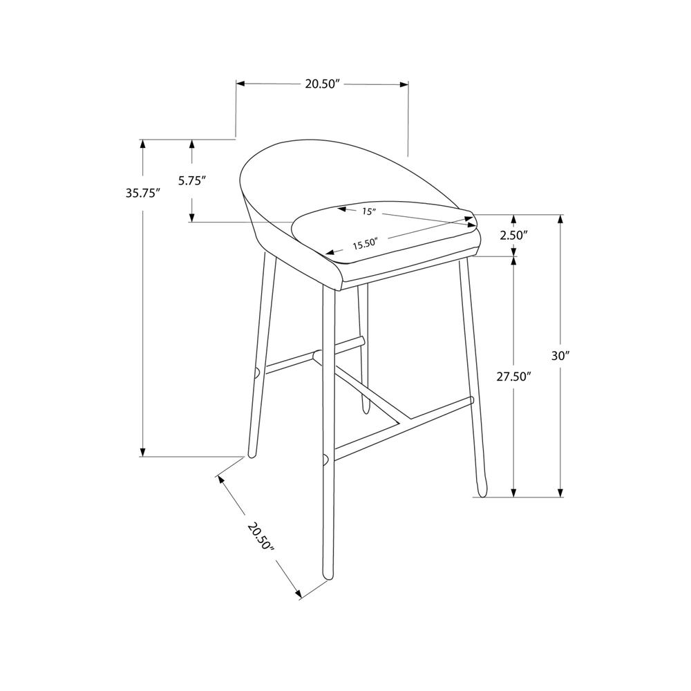 Bar Stool, Set Of 2, Bar Height, Chrome