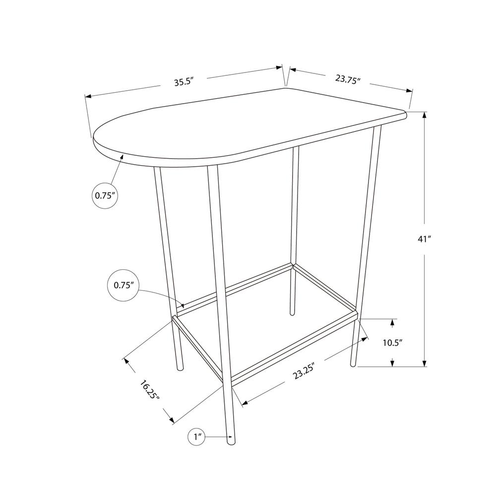Home Bar, Bar Table, Bar Height, Pub, 36 Rectangular, Small, Kitchen, White
