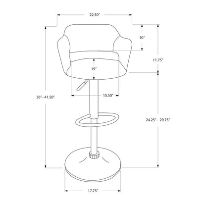 Bar Stool, Swivel, Bar Height, Adjustable, Black