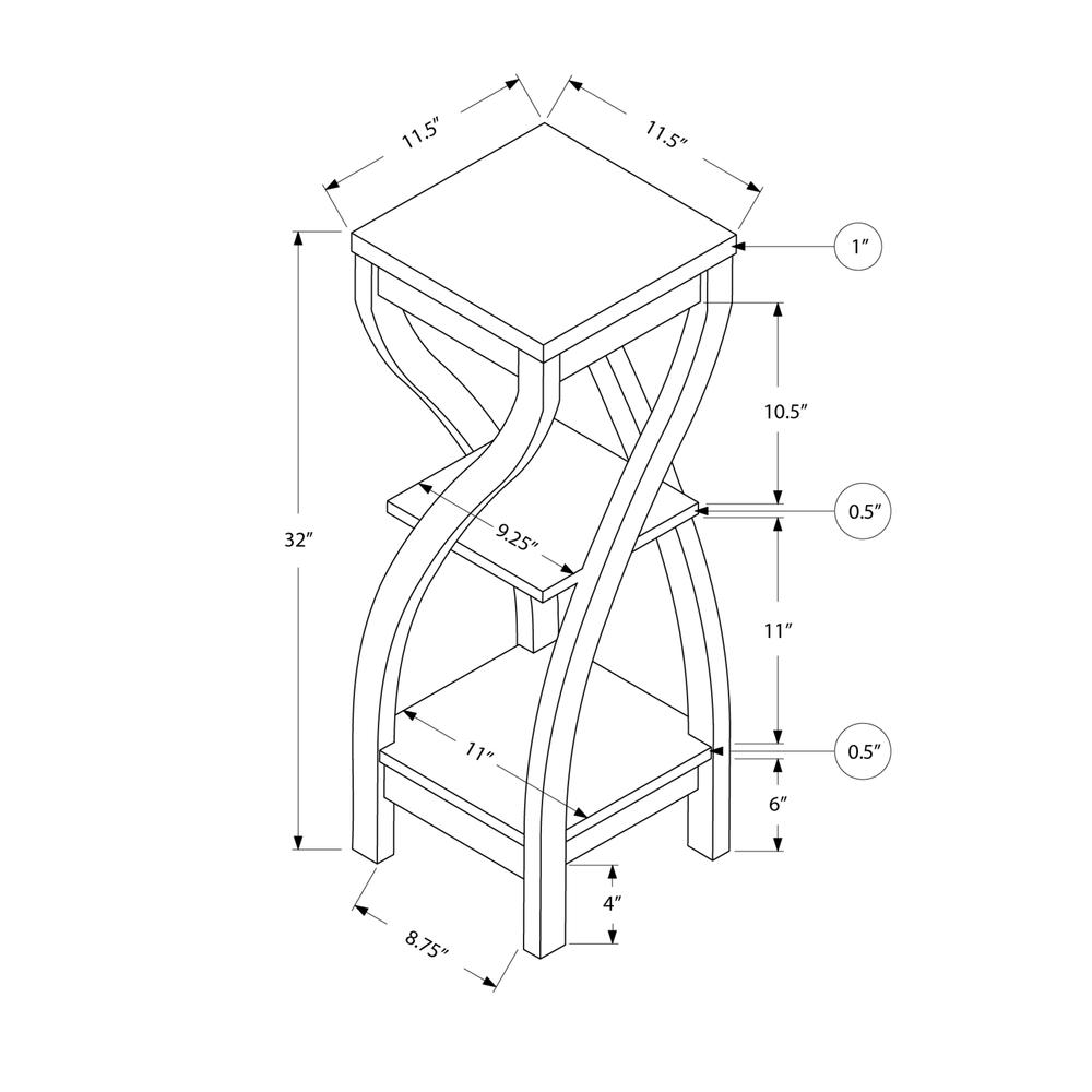 Accent Table, Side, End, Plant Stand, Square, Living Room, Bedroom