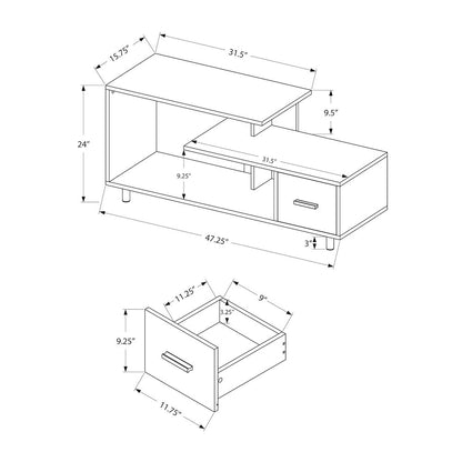 Tv Stand, 48 Inch, Console, Media Entertainment Center, Storage Drawer
