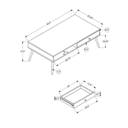 Coffee Table, Accent, Cocktail, Rectangular, Storage, Living Room, 44L