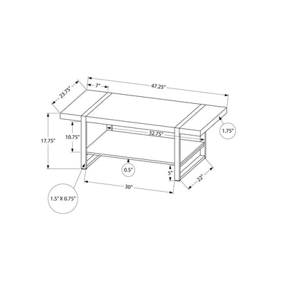 Coffee Table, Accent, Cocktail, Rectangular, Living Room, 48L, Black Laminate
