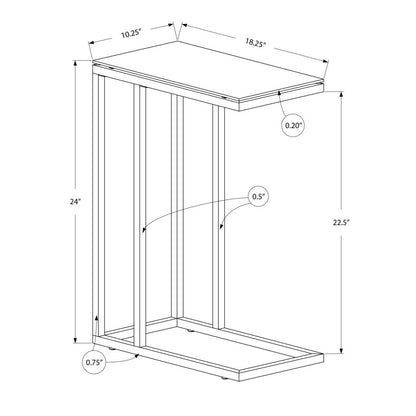 Accent Table, C-shaped, End, Side, Snack, Living Room, Bedroom, Tempered Glass