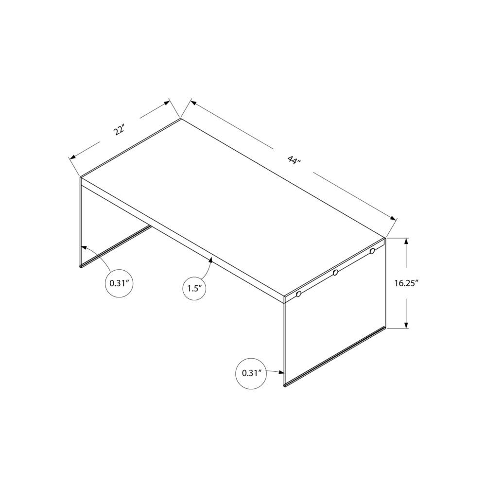 Coffee Table, Accent, Cocktail, Rectangular, Living Room, 44L, Grey Laminate
