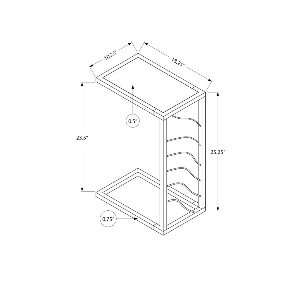 Accent Table, C-shaped, End, Side, Snack, Living Room, Bedroom