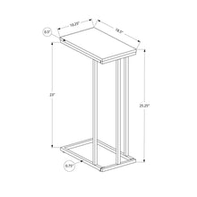Accent Table, C-shaped, End, Side, Snack, Living Room, Bedroom, Black Laminate