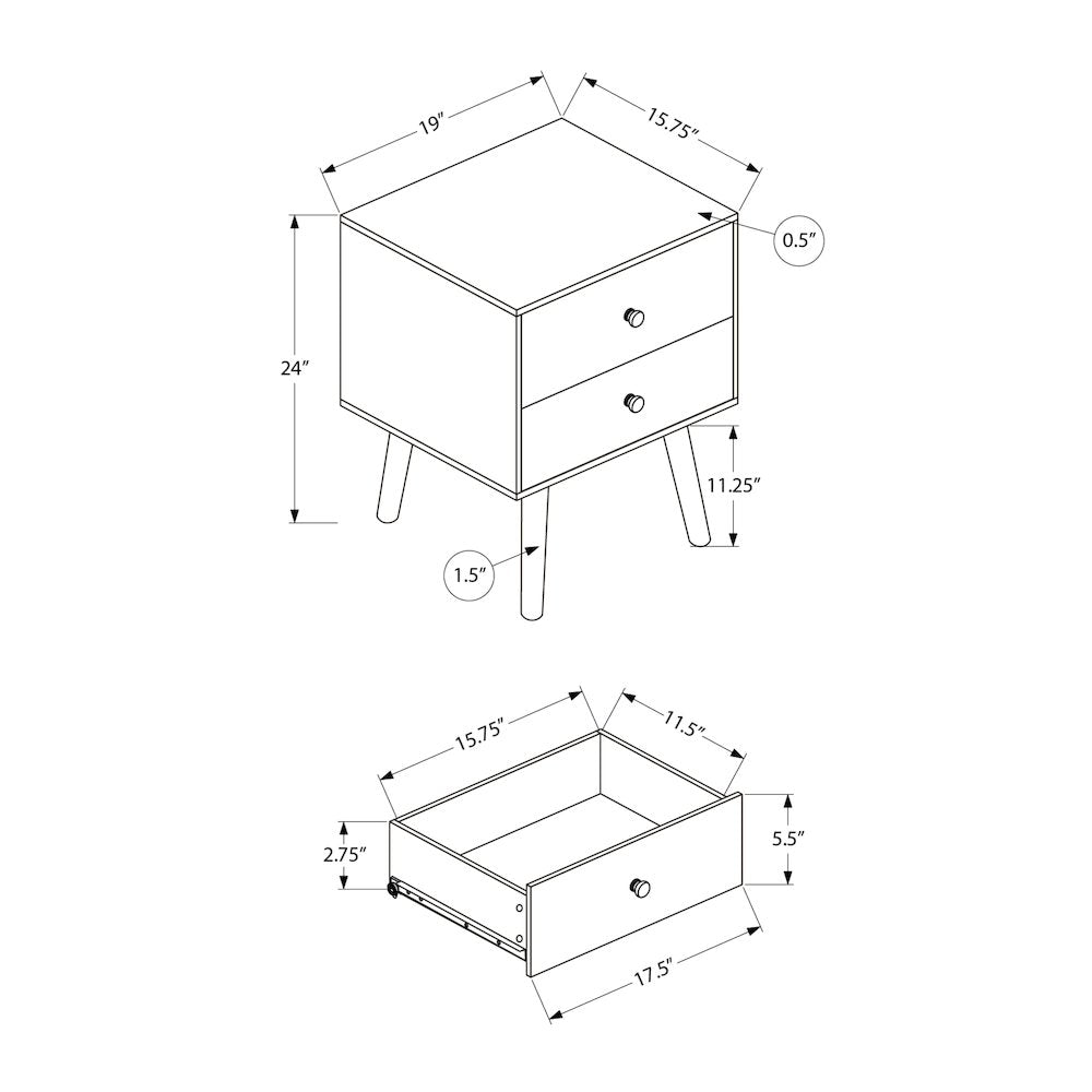 Accent Table, Storage Drawer, Grey Laminate, Modern, Contemporary