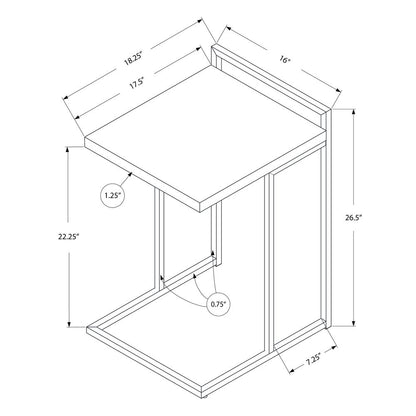 Accent Table, C-shaped, End, Side, Snack, Living Room, Bedroom